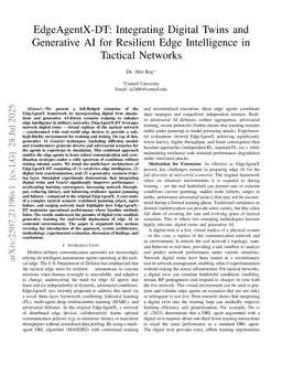 EdgeAgentX-DT: Integrating Digital Twins and Generative AI for Resilient Edge Intelligence in Tactical Networks
