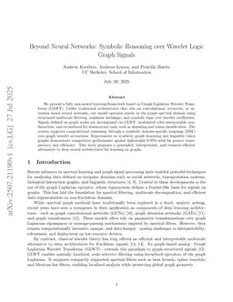 Beyond Neural Networks: Symbolic Reasoning over Wavelet Logic Graph Signals