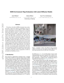 HDR Environment Map Estimation with Latent Diffusion Models