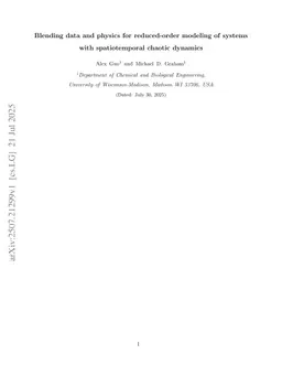 Blending data and physics for reduced-order modeling of systems with spatiotemporal chaotic dynamics