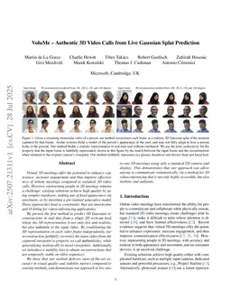 VoluMe -- Authentic 3D Video Calls from Live Gaussian Splat Prediction