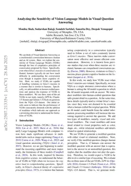 Analyzing the Sensitivity of Vision Language Models in Visual Question Answering