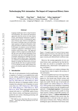 Turbocharging Web Automation: The Impact of Compressed History States