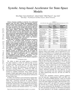 Systolic Array-based Accelerator for Structured State-Space Models