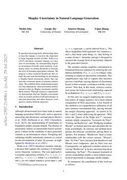 Shapley Uncertainty in Natural Language Generation