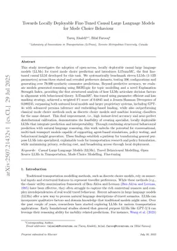 Towards Locally Deployable Fine-Tuned Causal Large Language Models for Mode Choice Behaviour