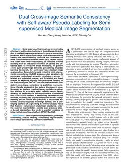 Dual Cross-image Semantic Consistency with Self-aware Pseudo Labeling for Semi-supervised Medical Image Segmentation