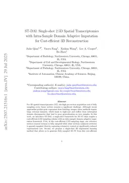 ST-DAI: Single-shot 2.5D Spatial Transcriptomics with Intra-Sample Domain Adaptive Imputation for Cost-efficient 3D Reconstruction