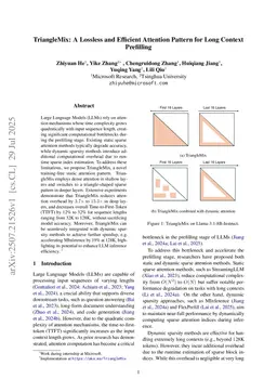 TriangleMix: Accelerating Prefilling via Decoding-time Contribution Sparsity
