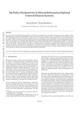 On Policy Stochasticity in Mutual Information Optimal Control of Linear Systems