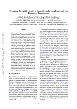 Evaluating the cognitive reality of Spanish irregular morphomic patterns: Humans vs. Transformers