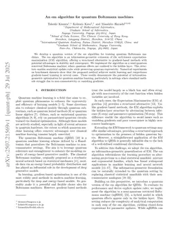 Structured quantum learning via em algorithm for Boltzmann machines