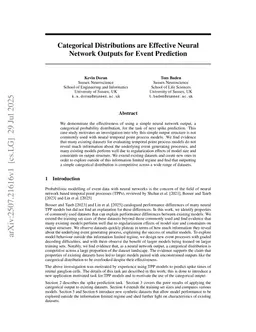 Categorical Distributions are Effective Neural Network Outputs for Event Prediction