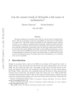Can the current trends of AI handle a full course of mathematics?