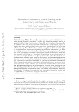 Probabilistic Consistency in Machine Learning and Its Connection to Uncertainty Quantification