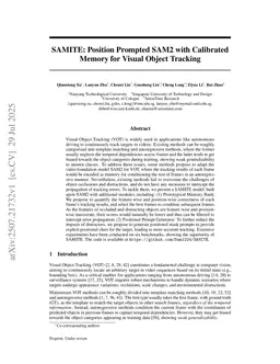 SAMITE: Position Prompted SAM2 with Calibrated Memory for Visual Object Tracking
