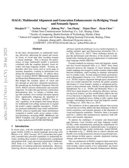 MAGE: Multimodal Alignment and Generation Enhancement via Bridging Visual and Semantic Spaces