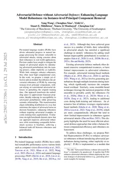 Adversarial Defence without Adversarial Defence: Enhancing Language Model Robustness via Instance-level Principal Component Removal