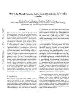 MSGCoOp: Multiple Semantic-Guided Context Optimization for Few-Shot Learning