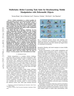 MoDeSuite: Robot Learning Task Suite for Benchmarking Mobile Manipulation with Deformable Objects