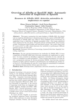 Overview of ADoBo at IberLEF 2025: Automatic Detection of Anglicisms in Spanish