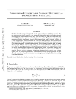 Discovering Interpretable Ordinary Differential Equations from Noisy Data