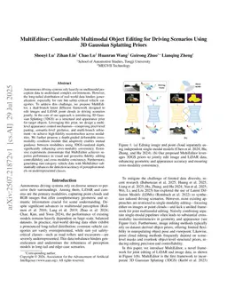 MultiEditor: Controllable Multimodal Object Editing for Driving Scenarios Using 3D Gaussian Splatting Priors