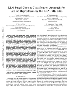LLM-based Content Classification Approach for GitHub Repositories by the README Files