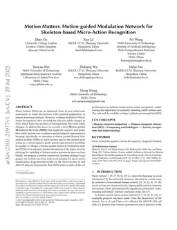 Motion Matters: Motion-guided Modulation Network for Skeleton-based Micro-Action Recognition