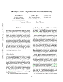 Staining and locking computer vision models without retraining