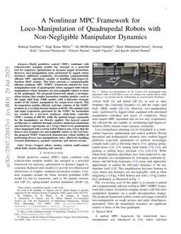 A Nonlinear MPC Framework for Loco-Manipulation of Quadrupedal Robots with Non-Negligible Manipulator Dynamics