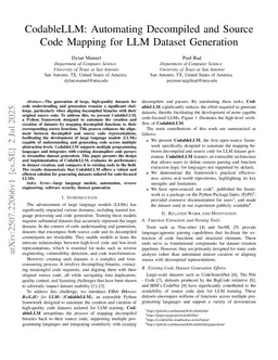 CodableLLM: Automating Decompiled and Source Code Mapping for LLM Dataset Generation