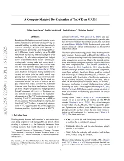 A Compute-Matched Re-Evaluation of TroVE on MATH