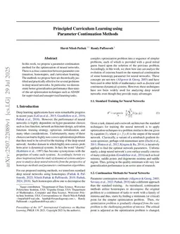 Principled Curriculum Learning using Parameter Continuation Methods
