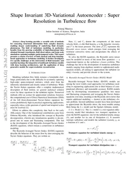 Shape Invariant 3D-Variational Autoencoder: Super Resolution in Turbulence flow