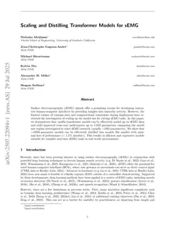 Scaling and Distilling Transformer Models for sEMG