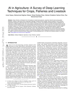 AI in Agriculture: A Survey of Deep Learning Techniques for Crops, Fisheries and Livestock
