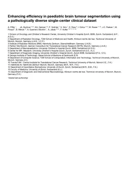 Enhancing efficiency in paediatric brain tumour segmentation using a pathologically diverse single-center clinical dataset