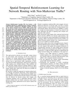 Spatial-Temporal Reinforcement Learning for Network Routing with Non-Markovian Traffic