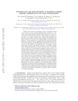 Stacked SVD or SVD stacked? A Random Matrix Theory perspective on data integration
