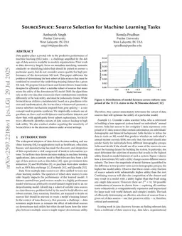 SourceSplice: Source Selection for Machine Learning Tasks