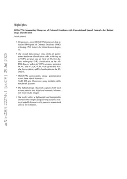 HOG-CNN: Integrating Histogram of Oriented Gradients with Convolutional Neural Networks for Retinal Image Classification
