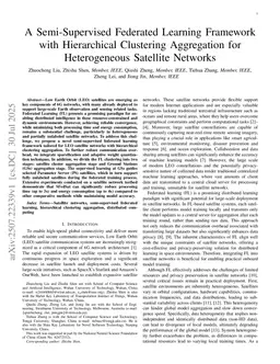 A Semi-Supervised Federated Learning Framework with Hierarchical Clustering Aggregation for Heterogeneous Satellite Networks