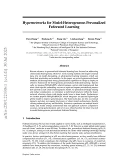 Hypernetworks for Model-Heterogeneous Personalized Federated Learning