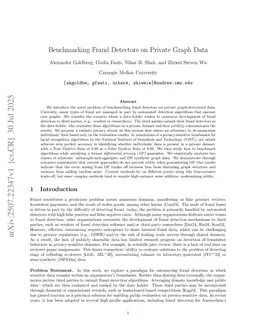 Benchmarking Fraud Detectors on Private Graph Data