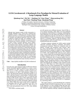 League of LLMs: A Benchmark-Free Paradigm for Mutual Evaluation of Large Language Models