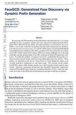 FaceGCD: Generalized Face Discovery via Dynamic Prefix Generation