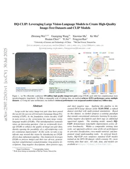 HQ-CLIP: Leveraging Large Vision-Language Models to Create High-Quality Image-Text Datasets and CLIP Models
