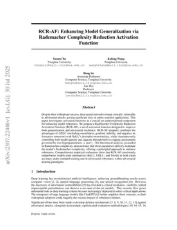 RCR-AF: Enhancing Model Generalization via Rademacher Complexity Reduction Activation Function