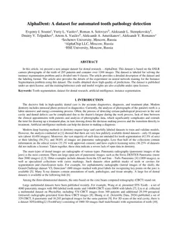 AlphaDent: A dataset for automated tooth pathology detection